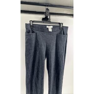 89th & Madison Women's Gray Herringbone Pull On Dress Pants M
